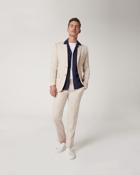 Slim Stretch Textured Tailored Jacket, Natural, hi-res